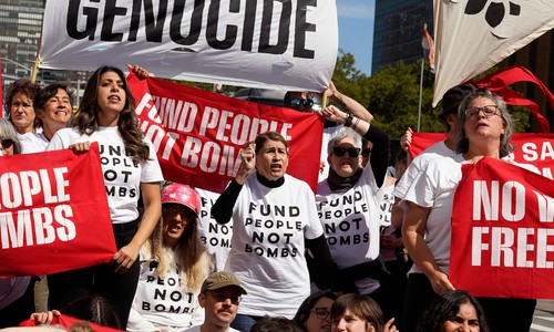 Protests Break Out in NYC Ahead of Netanyahu's UN Speech, and Some of the Usual Suspects Are There