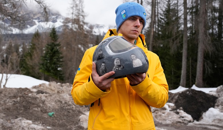 Ukrainian Athlete Disqualified From Competing Over Helmet With Images of His Country's War Dead