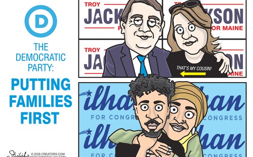 Political cartoon by Tom Stiglich