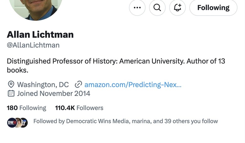 That Didn't Take Long...Allan Lichtman Edition