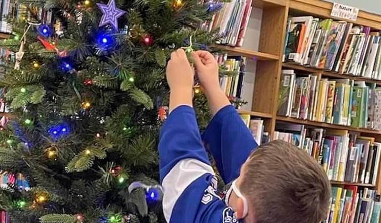 A small town library's Christmas tree became the focus of woke outrage