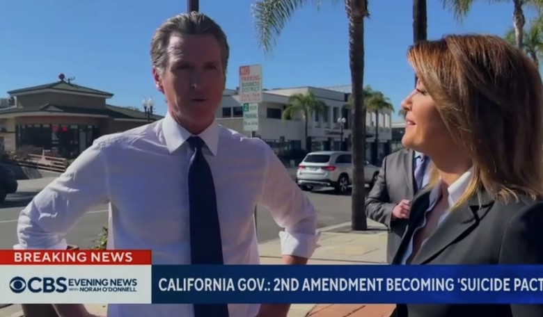Newsom to CBS: 2nd Amendment "becoming a suicide pact." CBS: Um ...