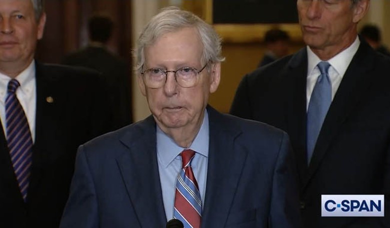 Mitch McConnell freezes up during press briefing