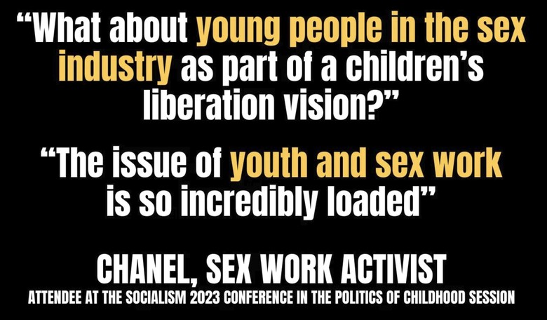 Liberate children to do...sex work?