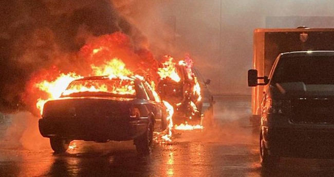 Anarchist Group Says It Torched Police Cars in Support of Pro-Palestinian Protesters