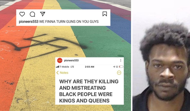 Oh, So Here's the 'White Supremacist' Accused of Vandalizing a Gay Pride Crosswalk With Swastikas