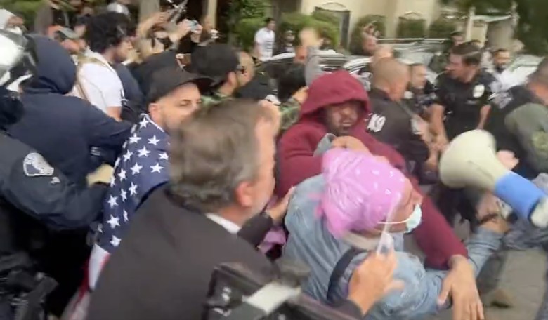 Watch Antifa Get Pummeled by Anti-Woke Parents Outside School Board Meeting