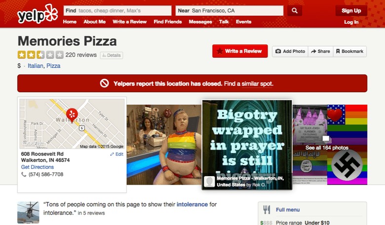 SJW Mob Wins: Memories Pizza, Infamous for Refusing to Cater Gay Weddings, Shuts Down