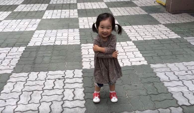 Little Girl Discovers It's Hard to Pitch a Fit While Wearing Squeaky Shoes