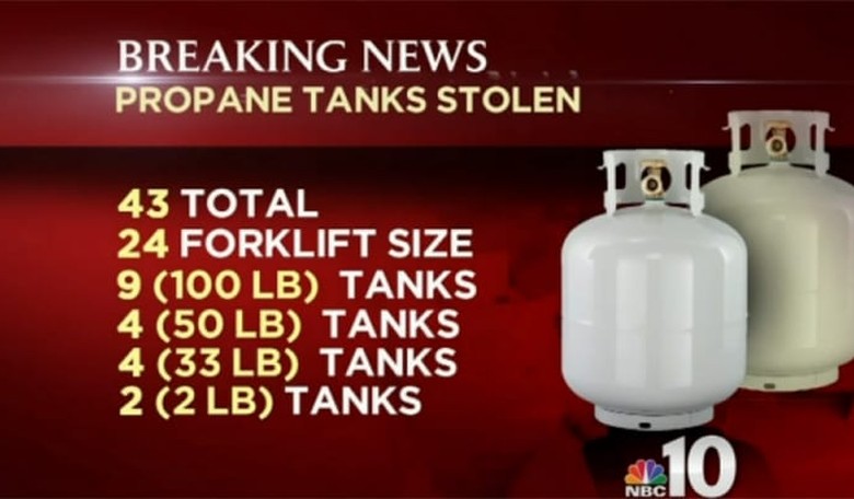 Counterterrorism Officials Looking for Thieves after Dozens of Propane Tanks Stolen in Philadelphia
