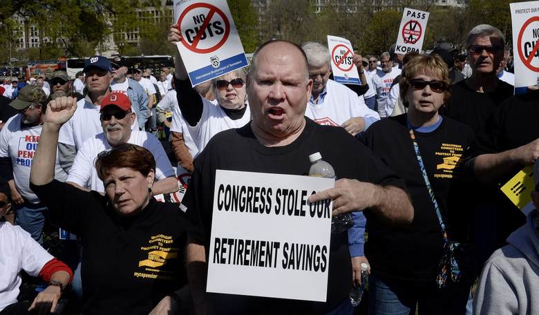 Senate GOPs Rally with Teamsters to Protest Pension Cuts