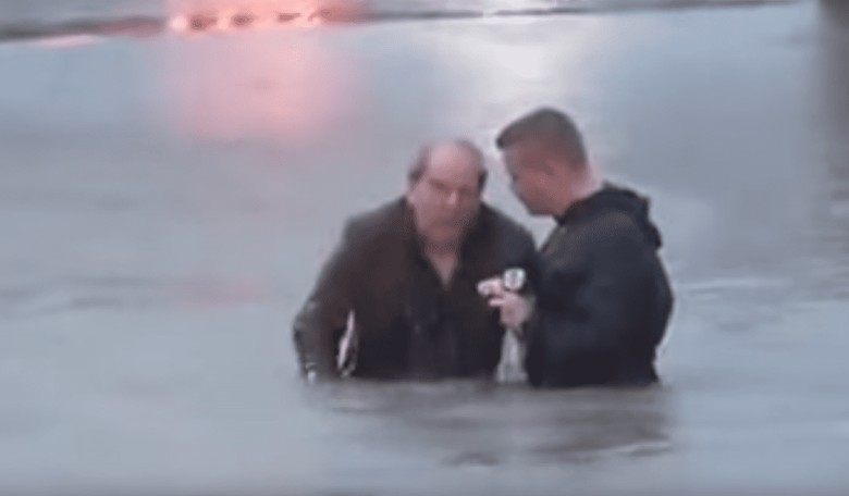 Reporter Helps Save Man Trapped in Flood Conditions