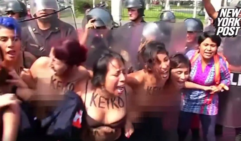 Topless Women Protest New Abortion Law in Peru
