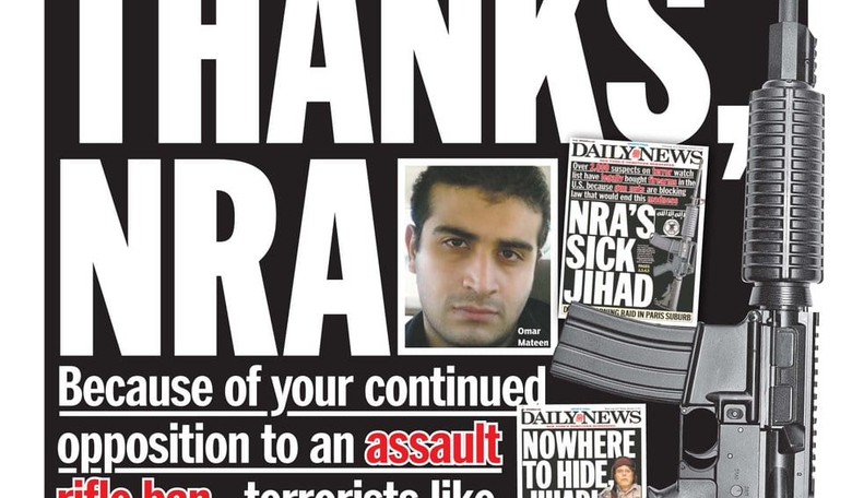 New York Daily News Blames NRA for Orlando Shooting