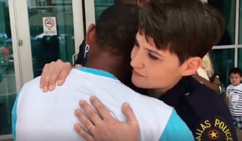 Dallas Residents Hug Their Police Officers