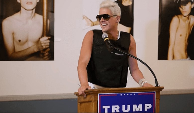 Newly Twitter-Banned Milo Yiannopoulos Leads Gays for Trump Rally