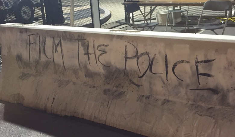 RNC Protesters Vandalize Police Barricades: 'Blue Lives Murder'