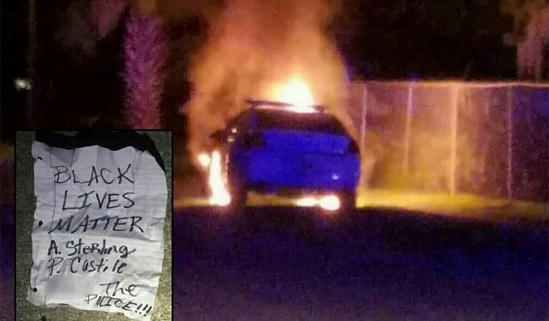 'Black Lives Matter' Note Found Outside Firebombed Police Cruiser in Florida