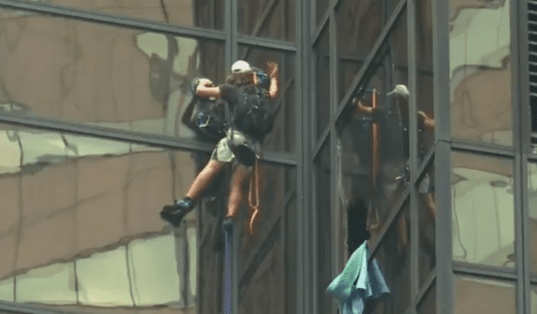 [Update: Nabbed!] There's a Guy Climbing Trump Tower Right Now