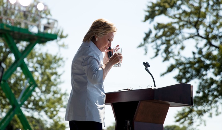 C is for Coughing Fit: Hillary Struggles to Speak at Cleveland Campaign Rally