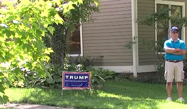 This Guy Literally Booby Traps His Trump Sign to Keep It from Being Stolen