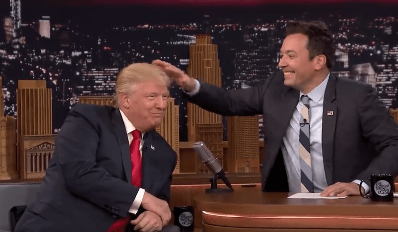 Donald Trump Lets Jimmy Fallon Tussle His Hair!!!