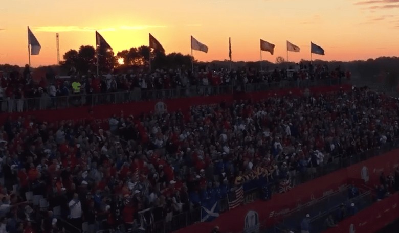 Ryder Cup Crowd Breaks into 'Star Spangled Banner' at Dawn