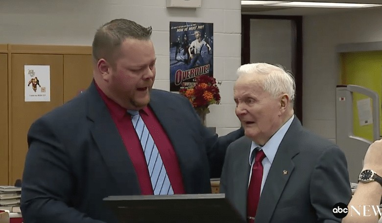 A 90 Year-Old WWII Vet Was Surprised With a High School Diploma