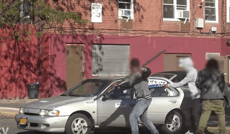Car With Trump Stickers Gets Destroyed in a Black Neighborhood?