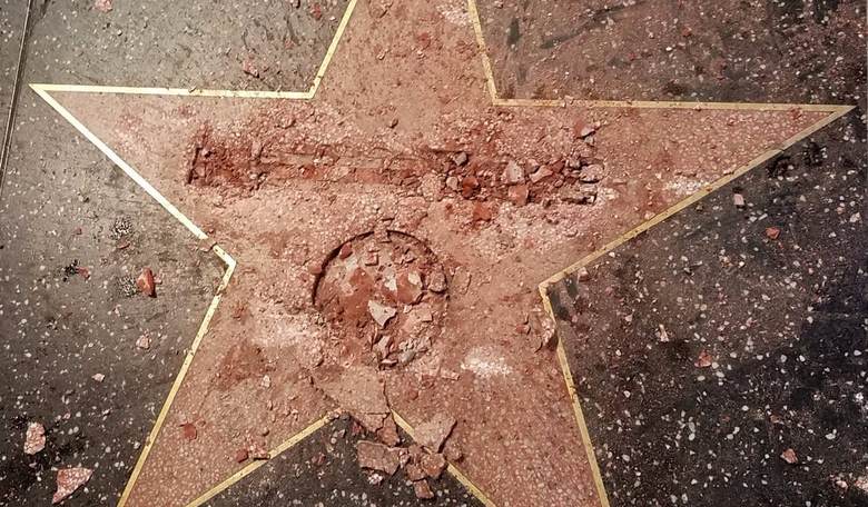 Trump's Hollywood Walk of Fame Star Destroyed with Sledgehammer