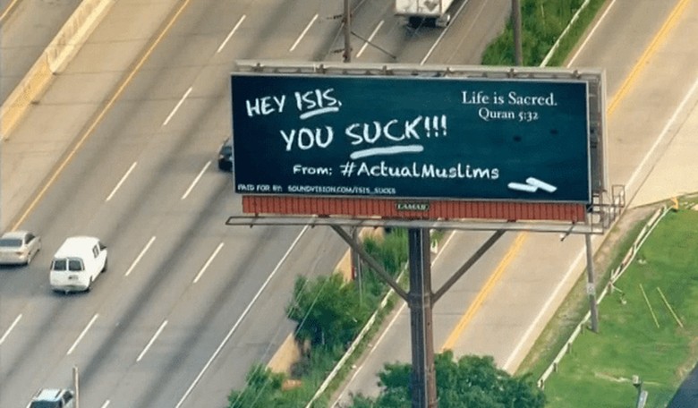 St. Louis Muslims Put Up Misleading ‘HEY ISIS, YOU SUCK’ Billboard