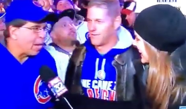 'Bill Clinton's a Rapist' Sign Shown on Live Post-Game Cubs Interview