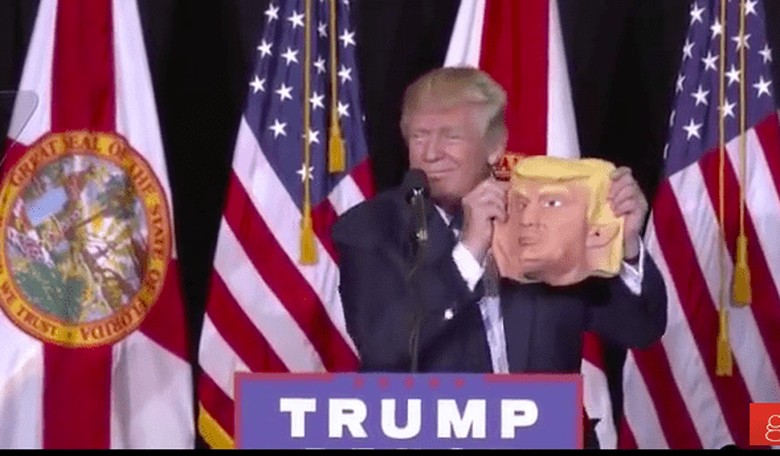 So Meta! Donald Trump Posed With a Trump Mask