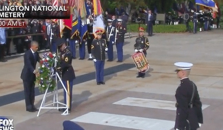 President Obama Lays a Wreath at the Tomb of the Unknown Soldier
