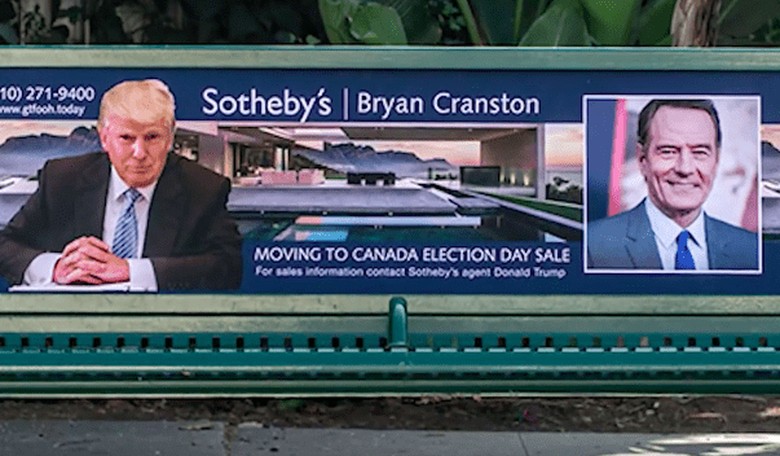 Conservative Artist Puts Up Signs Selling Hollywood Celebs' Homes After the Election