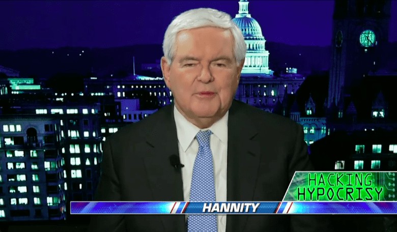Newt Gingrich Asks if Obama's Administration 'Stood Around Sucking Their Thumb' While the Russians Hacked Into Our Election