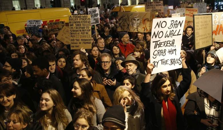 Leftists March in Britain, Want PM May to Cancel Trump Visit