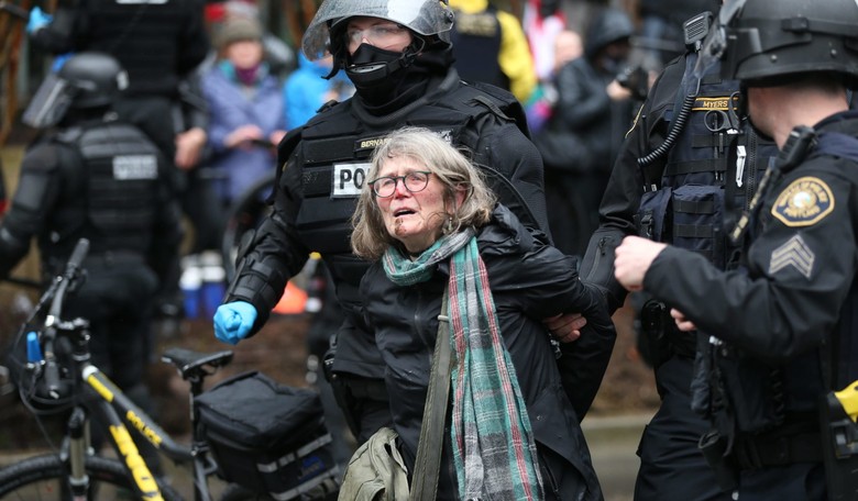 'Not My President' Protesters Pepper-Sprayed, Arrested in Portland