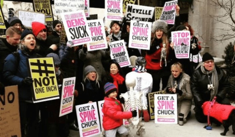 New Yorkers Protest Chuck Schumer: 'What the F*ck, Chuck?'