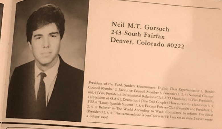 Fake News? Why Is Everyone Going Insane Over Neil Gorsuch and Some Fascist Club?
