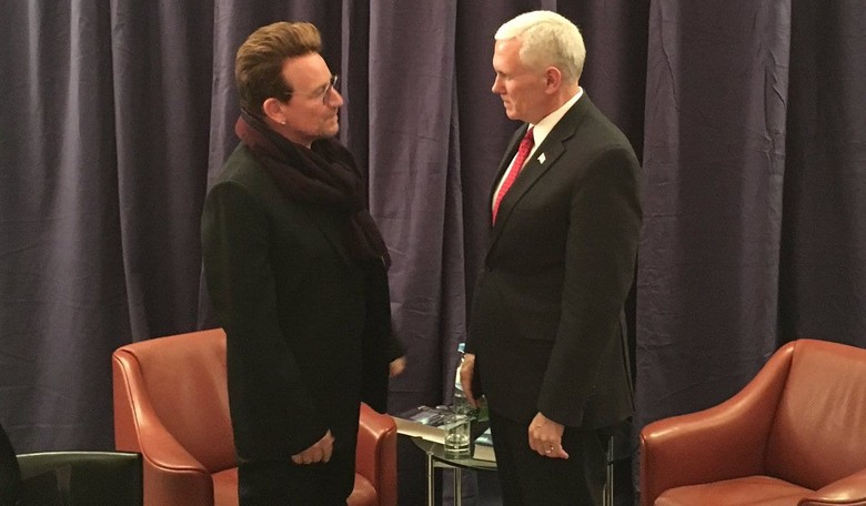Bono Praises VP Pence for AIDS Effort and Twitter, Media Go Crazy
