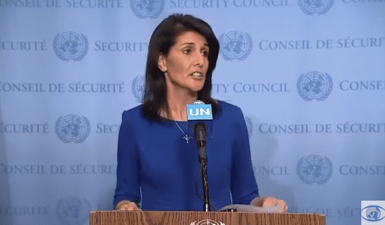 UN Ambassador Haley Says U.S. Will Stand Up Against 'the UN's Anti-Israel Bias'