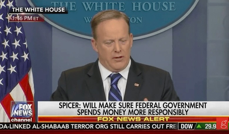 Spicer Calls Anti-Trump Protesters 'a Small Group of People Disrupting Things for Media Attention'