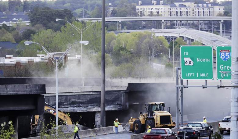 Atlanta Bridge Collapses During Highway Fire — in Rush Hour