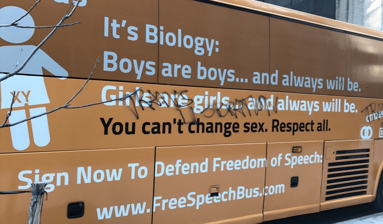 Bus Denying Transgender Identity Vandalized in New York City