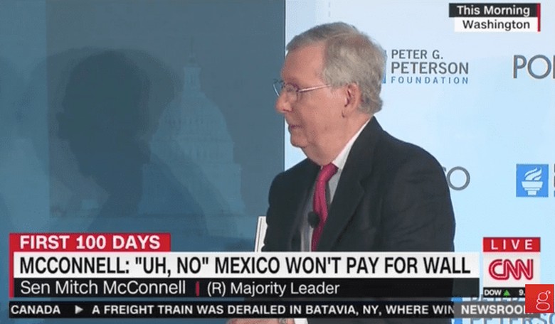 Mitch McConnell Doesn't Even Believe Mexico Will Pay for the Border Wall