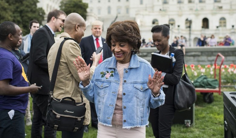 Maxine Waters Leads Tax March Crowd in 'Impeach 45' Chant