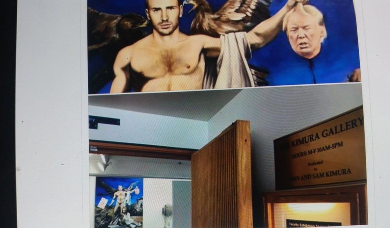 University Art Exhibit Features Painting of Captain America Holding President Trump's Decapitated Head