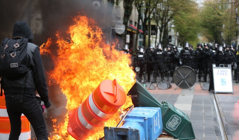 Portland's May Day March Quickly Spins Out of Control