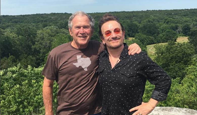 Bono Hangs Out with 'W' at Crawford Ranch